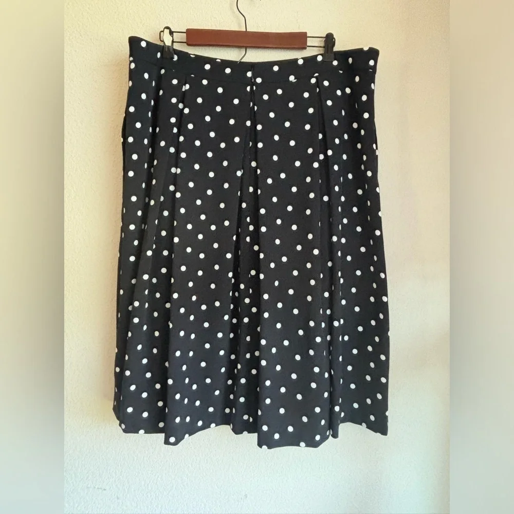 Tahari ASL Polka Dot Fit & Flare Pocketed Midi Skirt 18